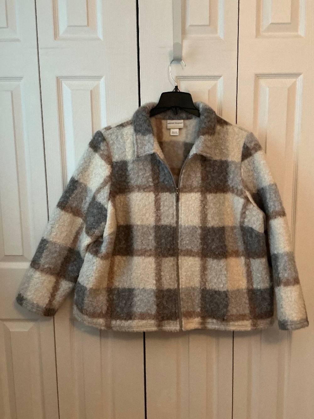 Alfred Dunner Women's Vienna Plaid Knit Boucle Jacket